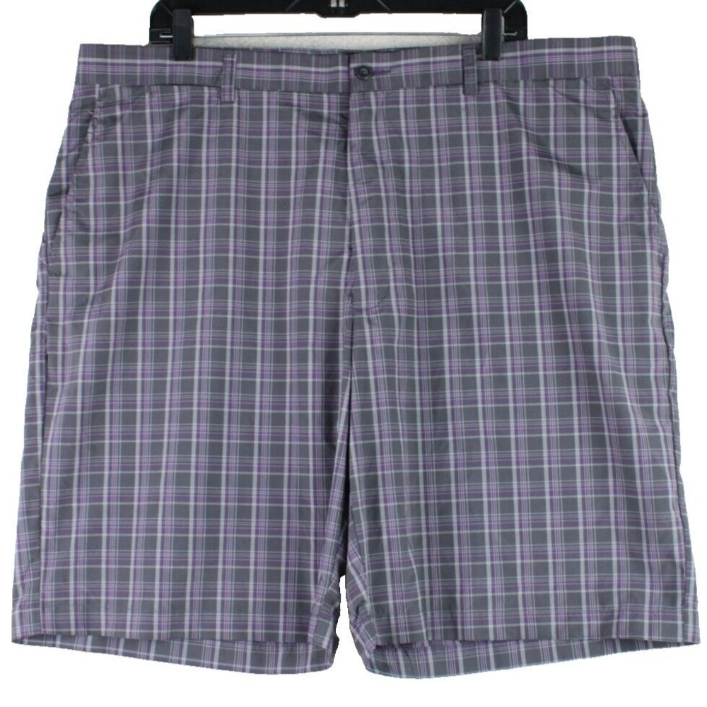 Ben Hogan Plaid Golf Shorts Mens 42 Gray Purple White Performance golfcore